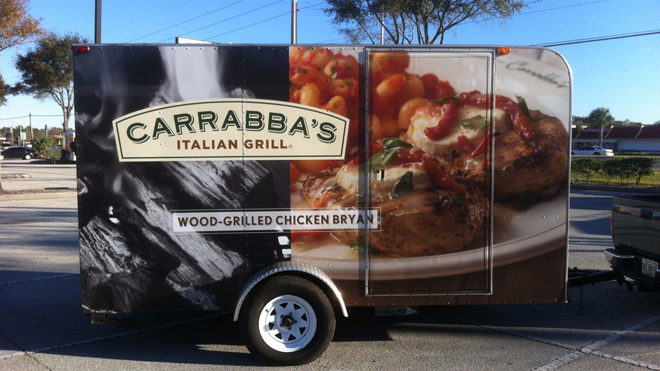 Carrabba's Italian Grill catering trailer vinyl wrap