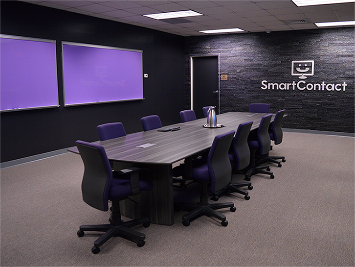 Custom wrapped branded conference room for SmartContact