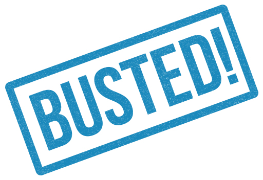 blue BUSTED! stamp