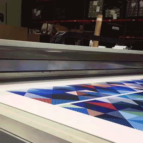 DME Visual flatbed printer at work printing graphics for Pepsi